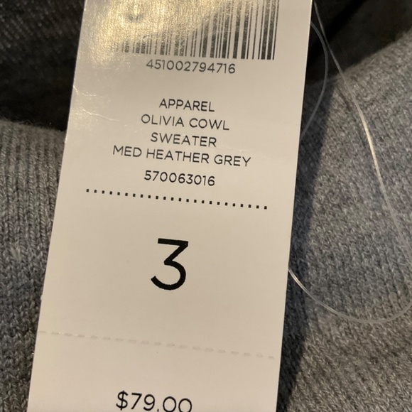 CHICO’S SOFT  GRAY SWEATER W/COWL NECKLINE  3 XL 14/16 NWT - Picture 4 of 10